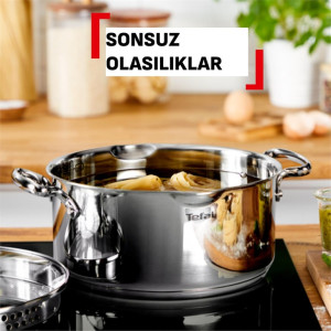 TEFAL 2100145338 8 Parça Paslanmaz Çelik Tencere Seti